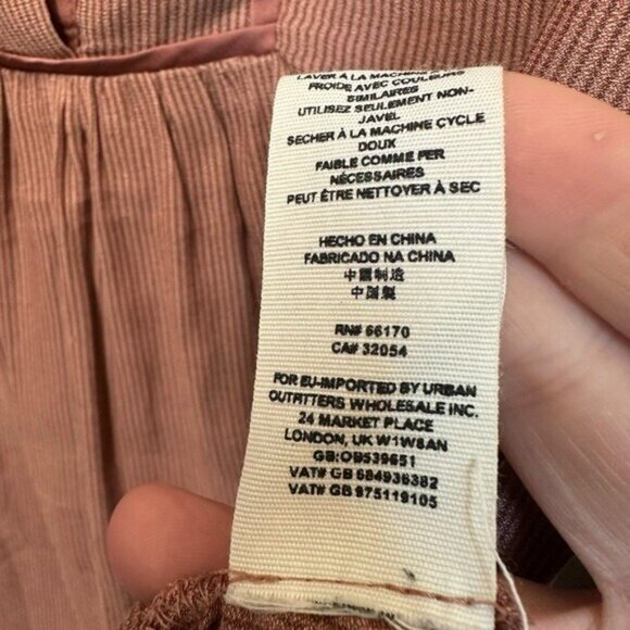 Free People XS Pebble Crepe Free Bird Top Terra Cotta Flowy Tunic Oversized - Picture 8 of 10